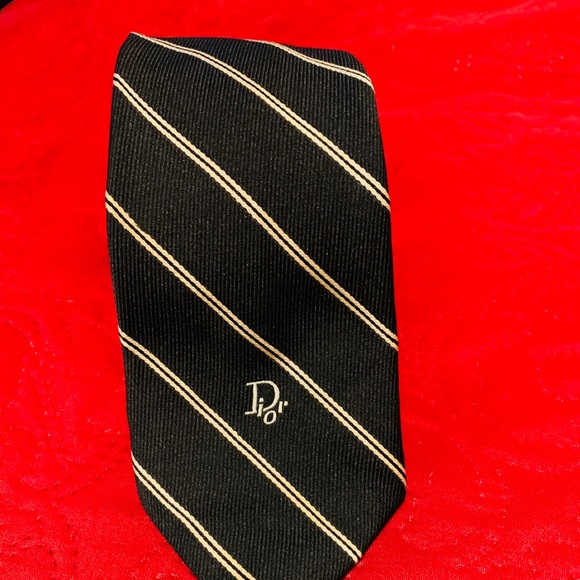 Vintage Christian Dior striped Neck Tie - Picture 3 of 10